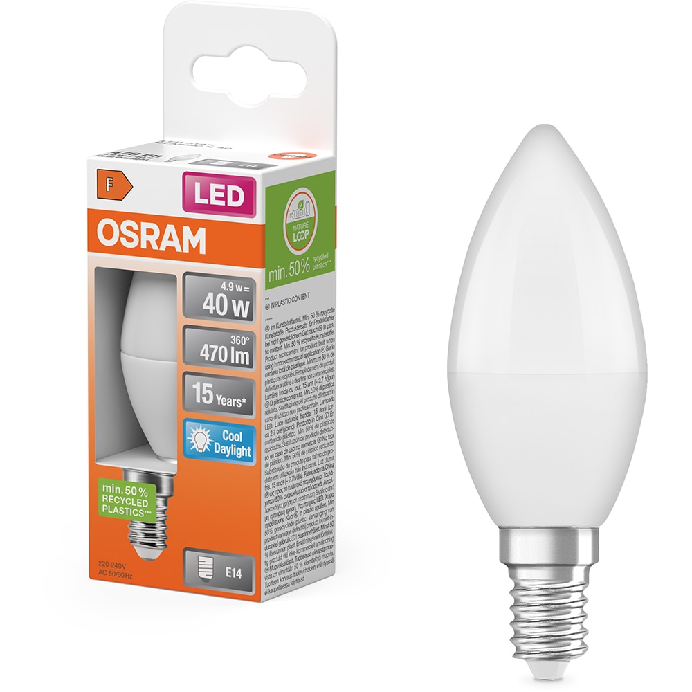 Bec LED OSRAM 4058075430976, E14, 4.9W, 470lm, 6500K