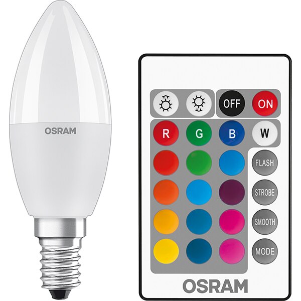 Set becuri LED OSRAM 4058075610149, E14, 4.9W, 470lm, RGBW
