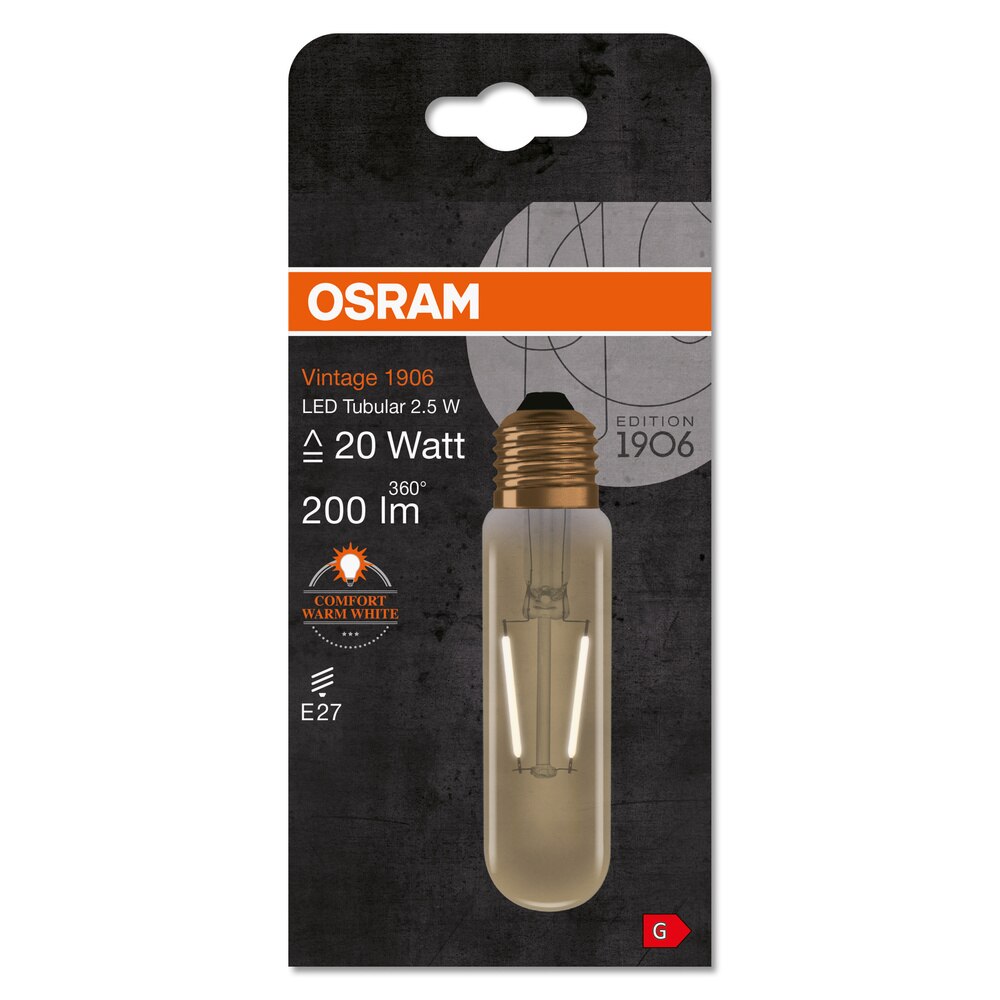 Bec LED decorativ, Osram, E27, 2.80W, 2400K, auriu