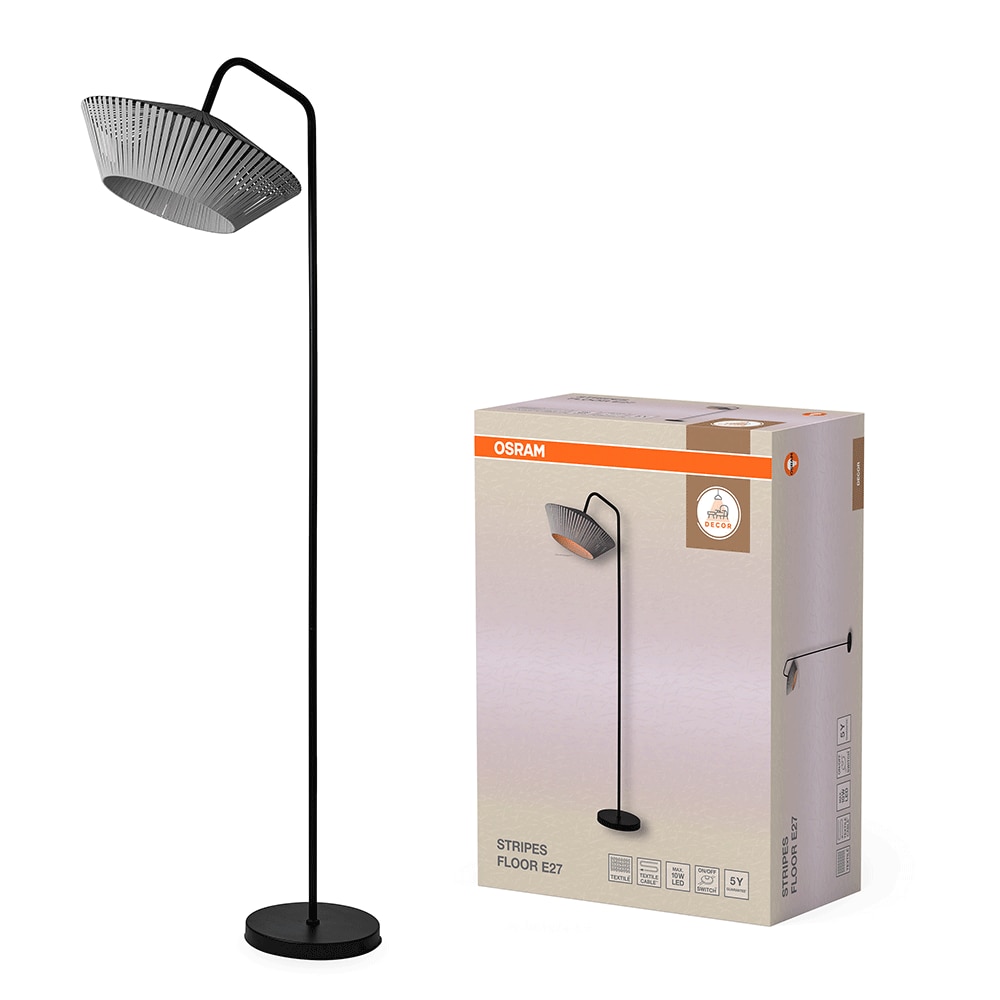 Lampa de podea OSRAM, E27, 10W, gri inchis