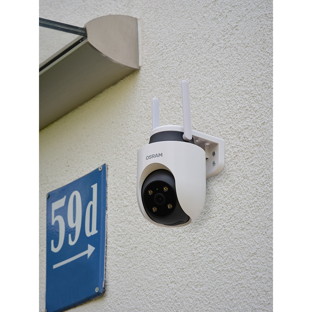 Camera IP Wireless OSRAM Smart+, 2K QHD, 4MP, IR, Night Vision, alb