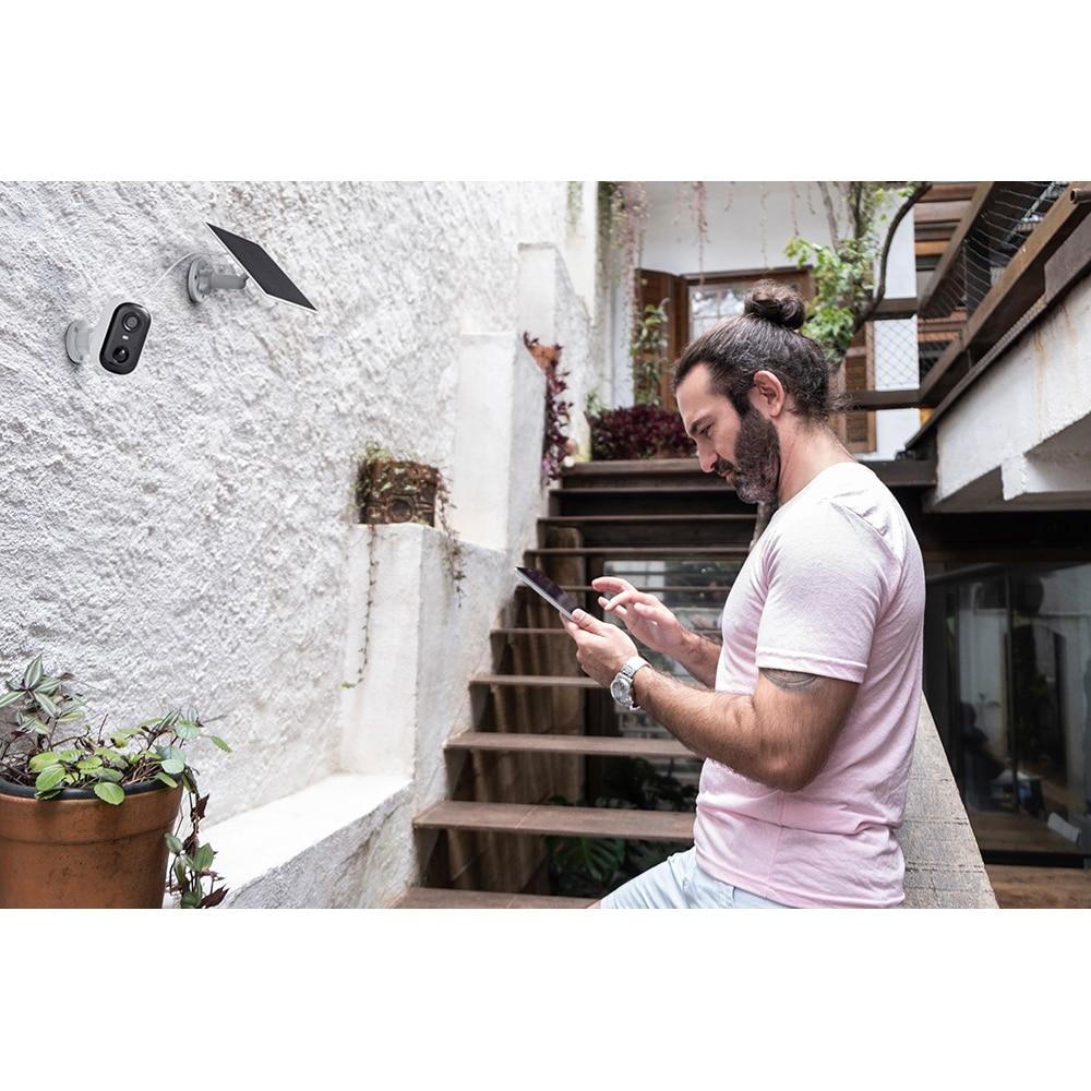 Camera IP Wireless OSRAM Smart+, 2K QHD, 4MP, panou solar, IR, Night Vision, alb