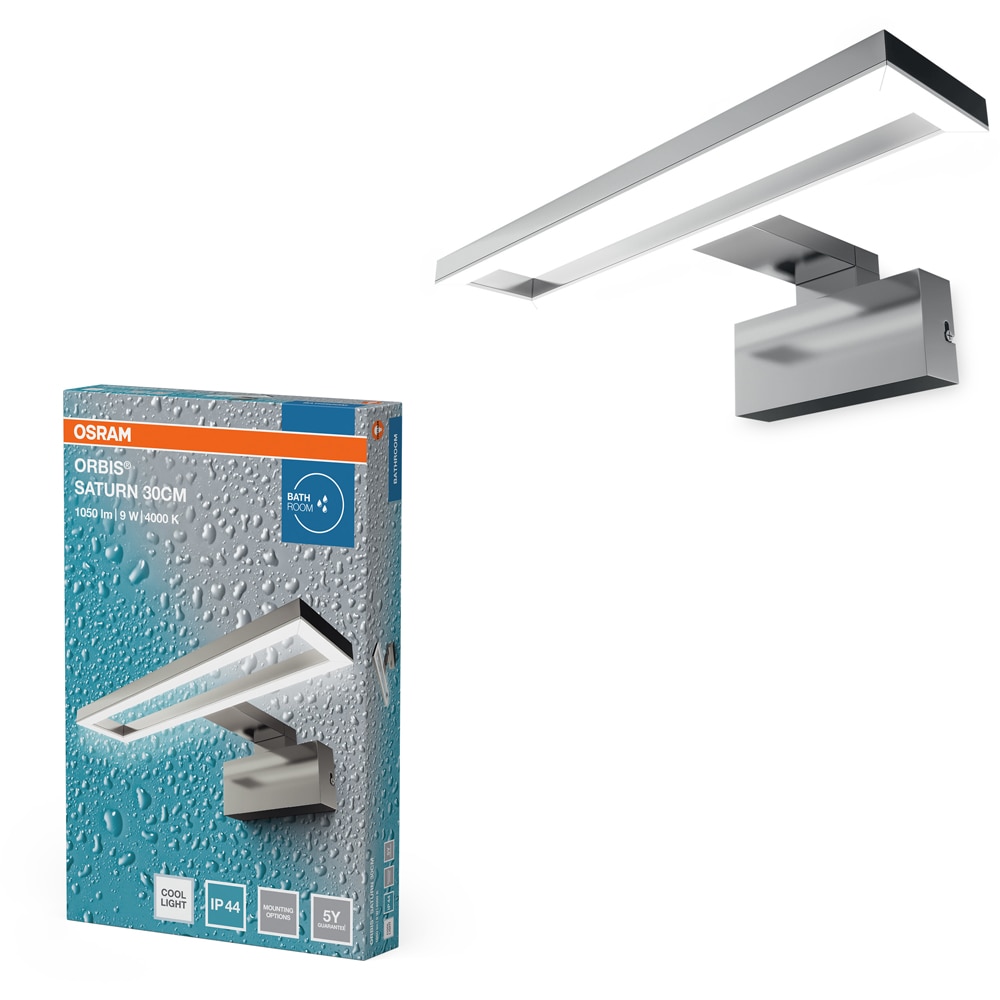Aplica LED OSRAM Saturn, 9W, 1050lm, 4000K, IP44, argintiu