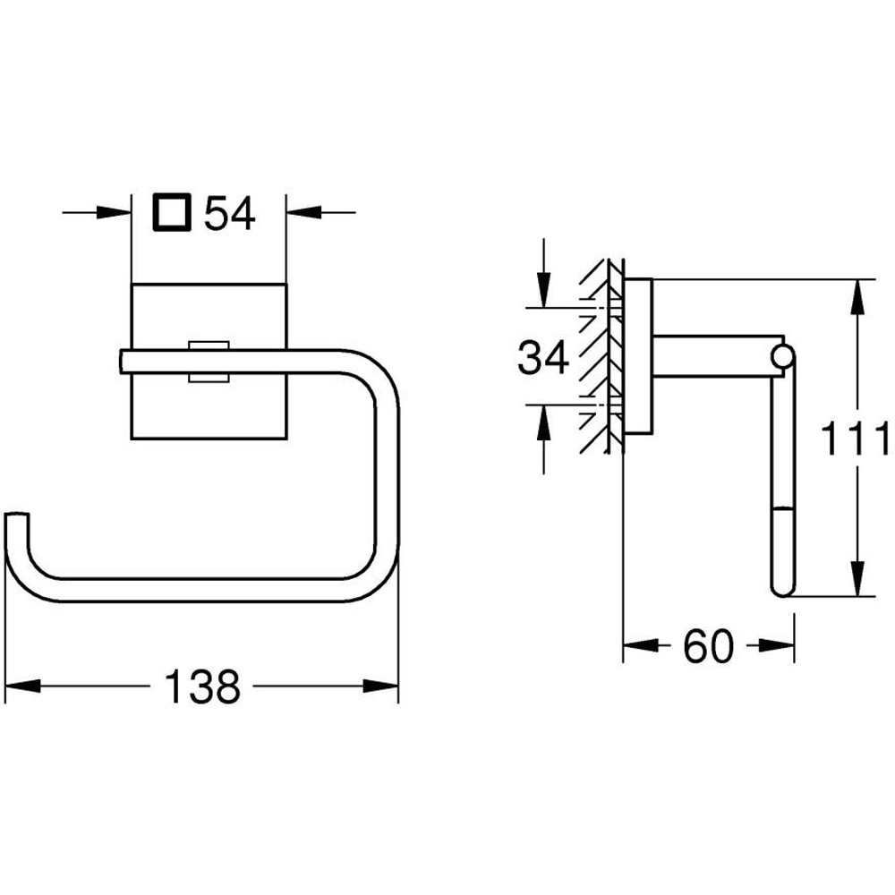 Suport hartie igienica GROHE Start Cube 409782430, metal, negru