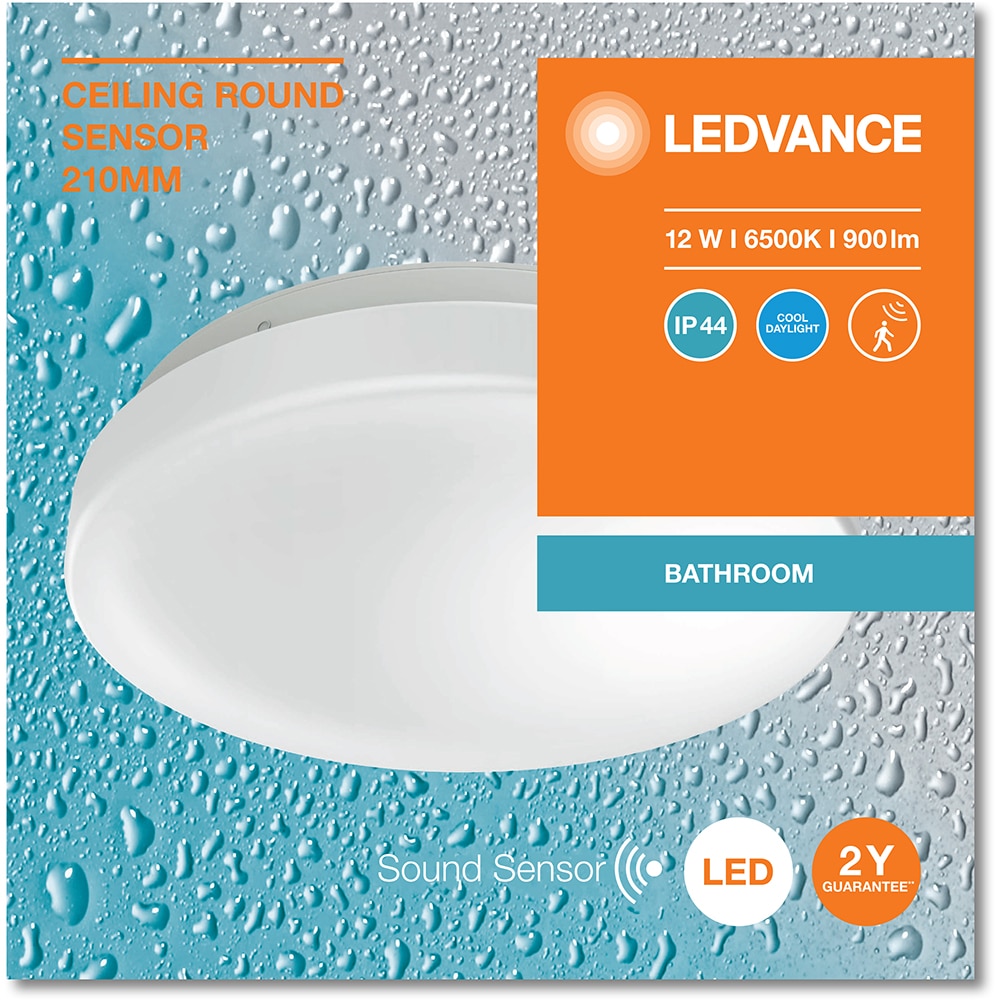 Plafoniera LED LEDVANCE 4099854105999, 12W, 900lm, 6500K, IP44, alb