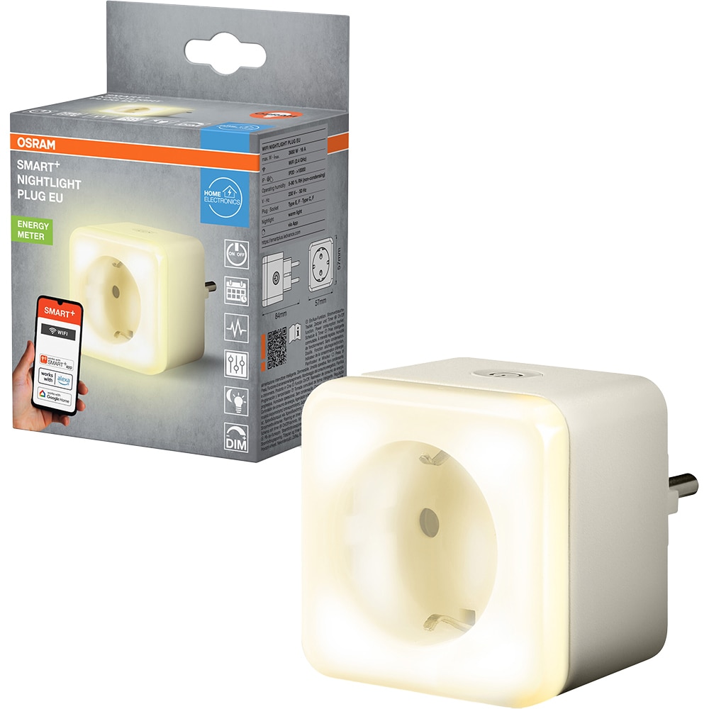 Priza inteligenta OSRAM Smart+, WI-FI, 3680W, 16A, alb