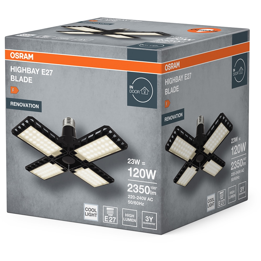 Plafoniera cu LED integrat OSRAM, E27, 23W, 2350lm, negru