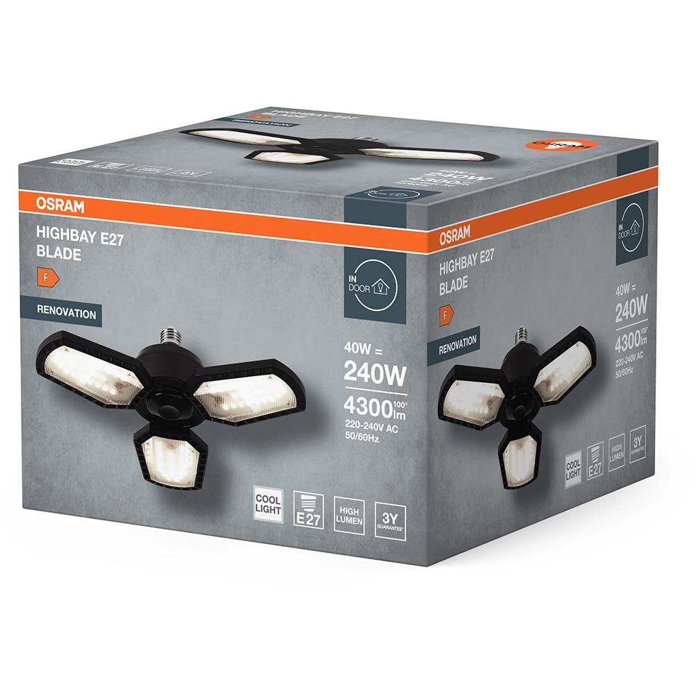 Plafoniera cu LED integrat OSRAM, E27, 40W, 4300lm, negru