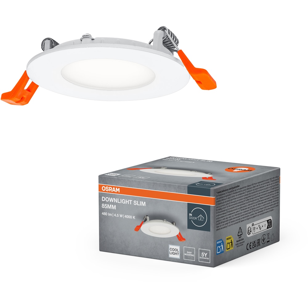 Spot incastrat OSRAM, 4.5W, 240lm, lumina neutra, IP20, alb