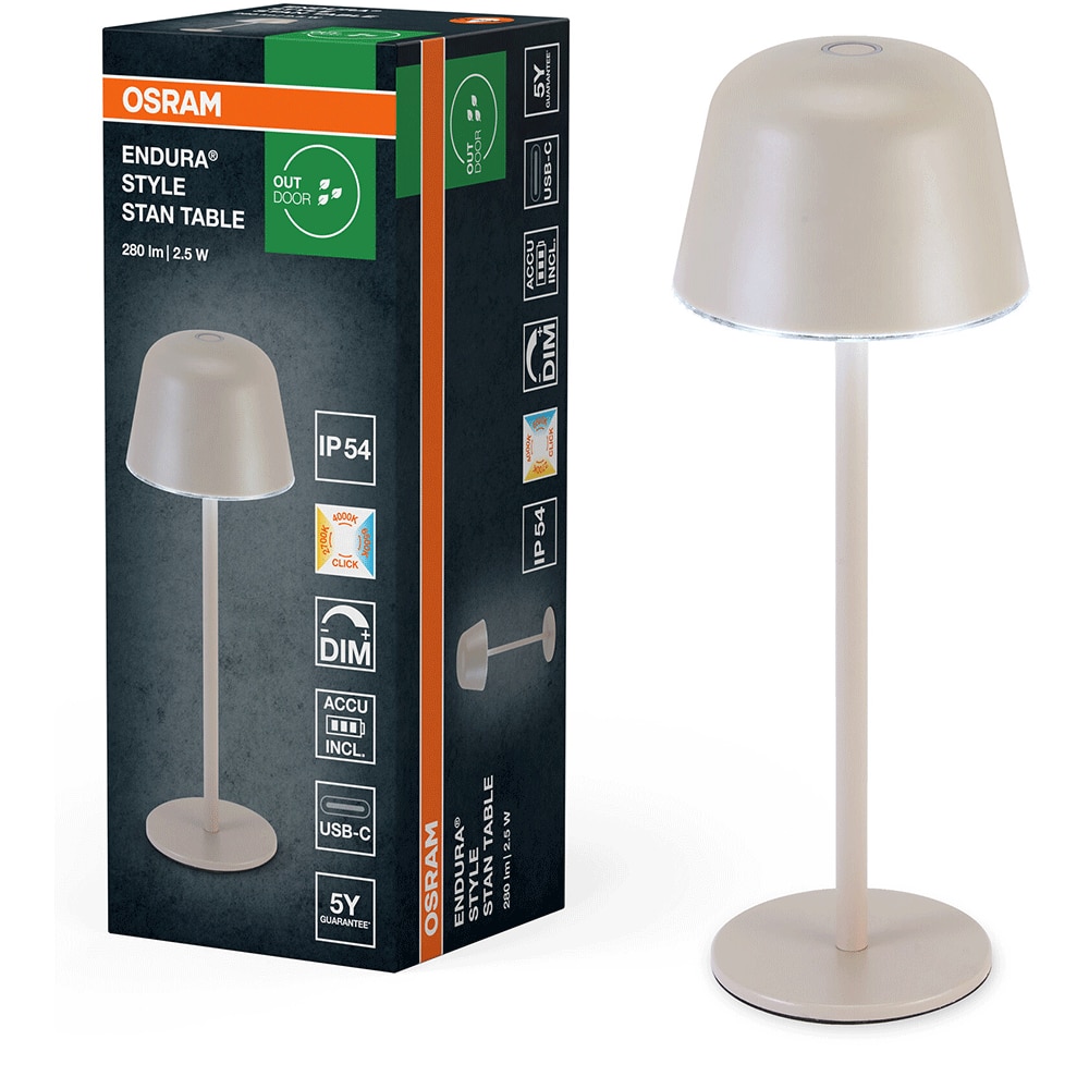 Lampa masa LED OSRAM, 2.5W, 280lm, Wi-Fi, exterior, bej