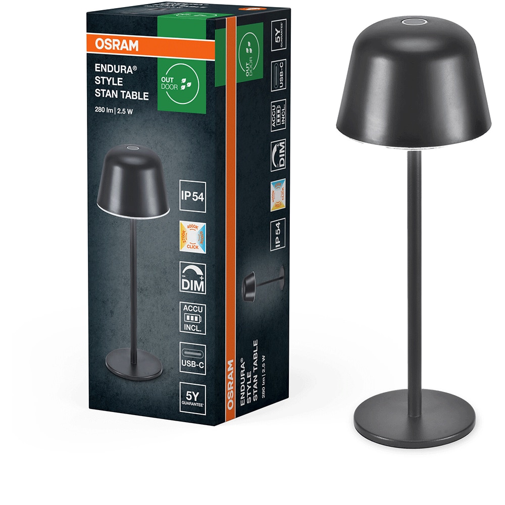 Lampa masa LED OSRAM, 2.5W, 280lm, Wi-Fi, exterior, gri antarcit