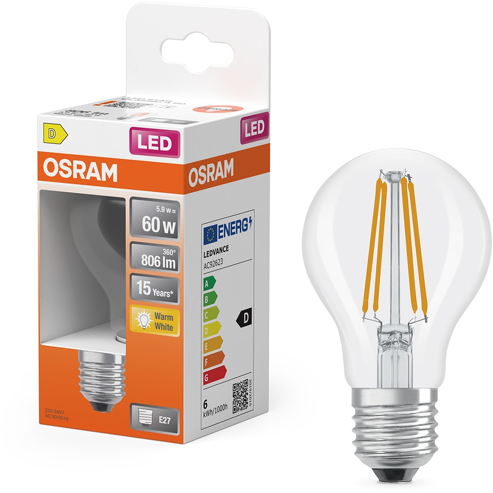 Bec LED OSRAM 4099854467912, E27, 5.9W, 806lm, 2700K
