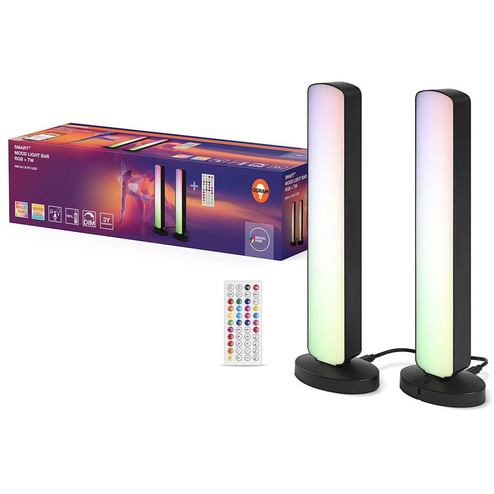 Set 2 lampi smart OSRAM 4099854472312, 8W, 480lm, negru