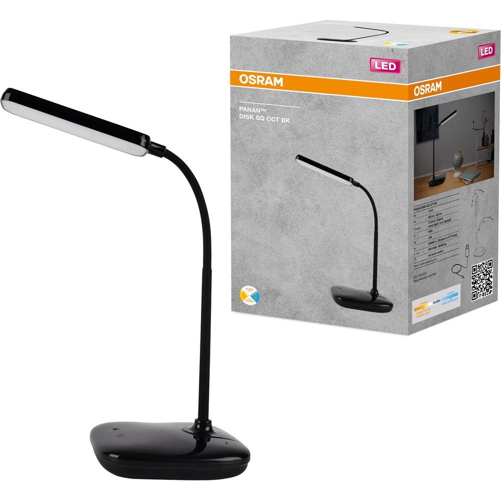 Lampa de birou LED OSRAM CCT, 12W, 670lm, lumina variabila, negru