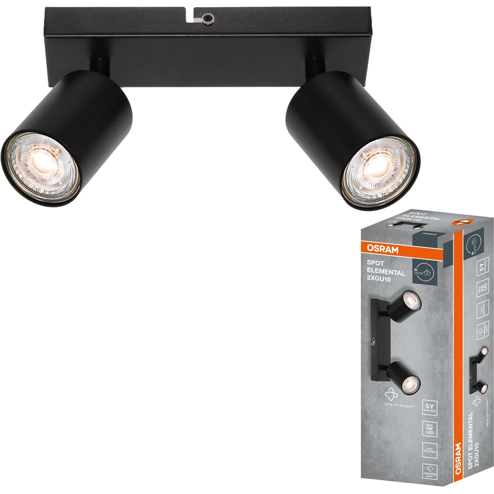 Spot OSRAM Elemental, 2 x GU10 6W, LED IP20, negru