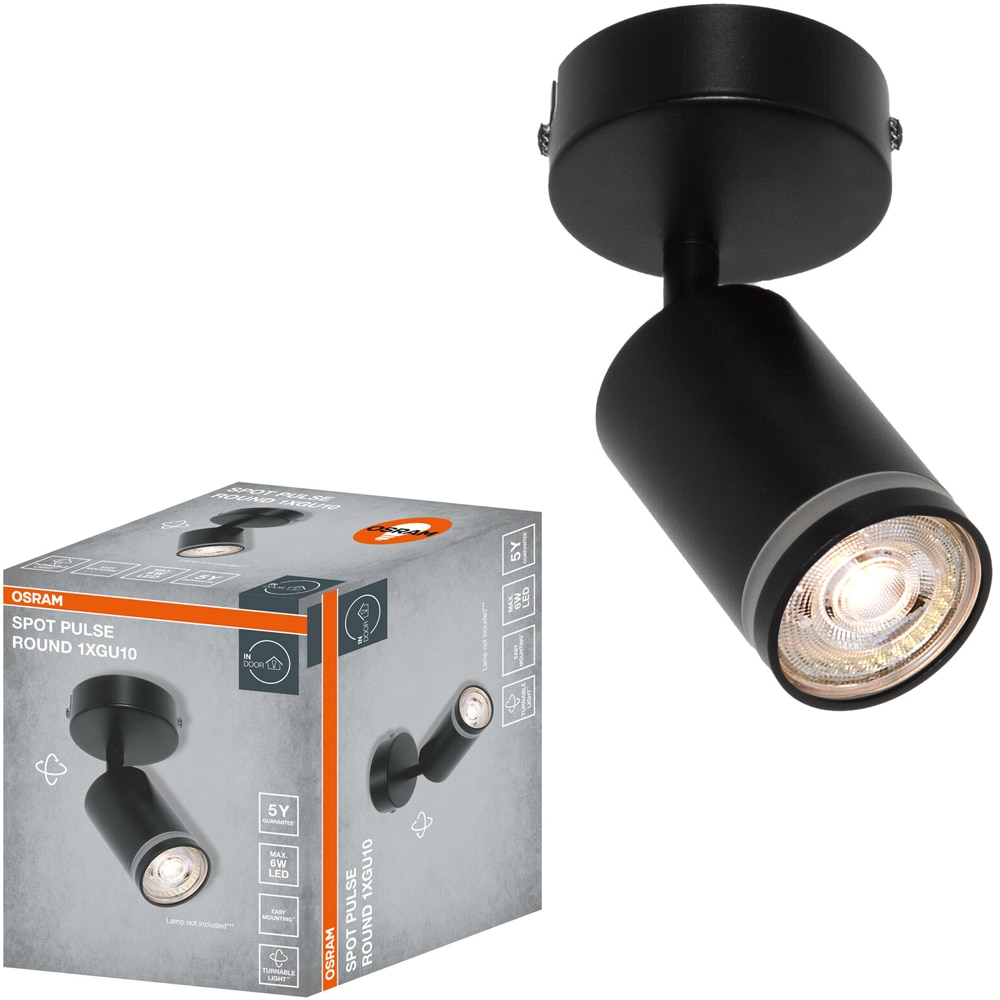 Spot OSRAM Pulse, 1 x GU10, 6W, LED, IP20, negru