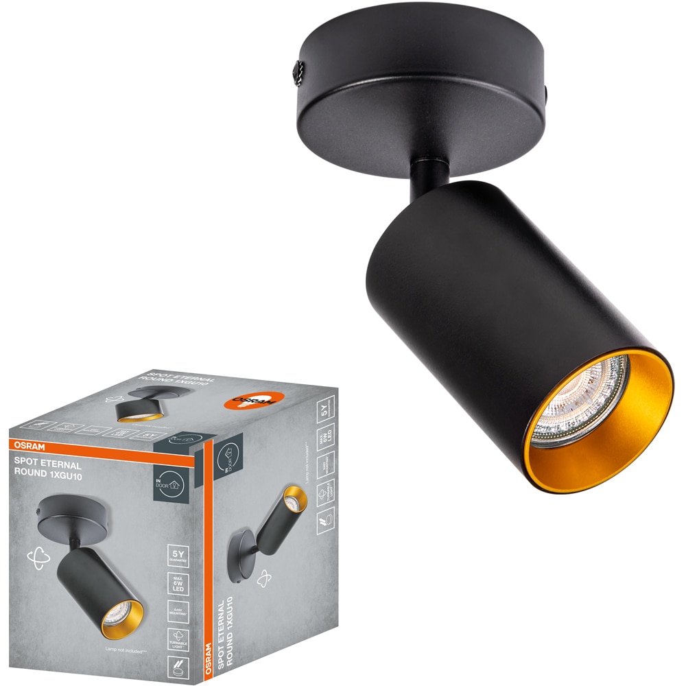 Spot OSRAM Eternal, 1 x GU10, 6W, LED, IP20, negru