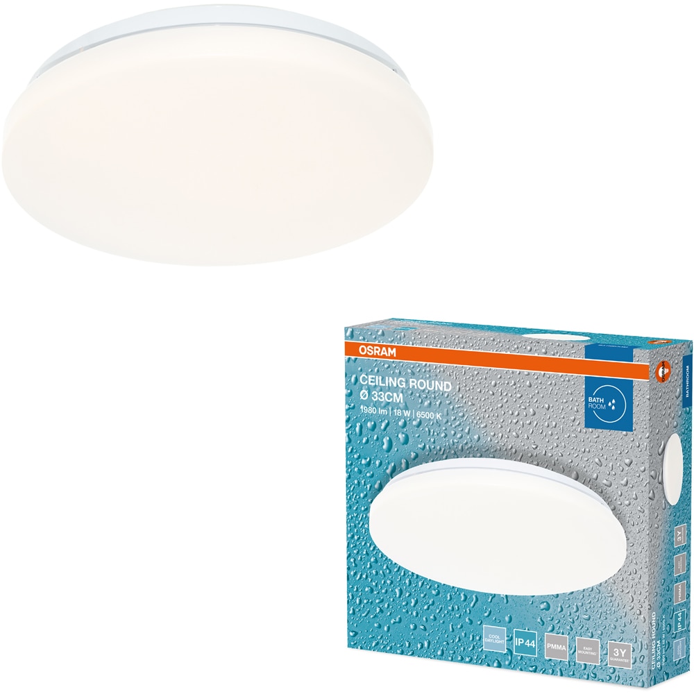Plafoniera LED OSRAM, 18W, 1440lm, 6500K, IP44, alb