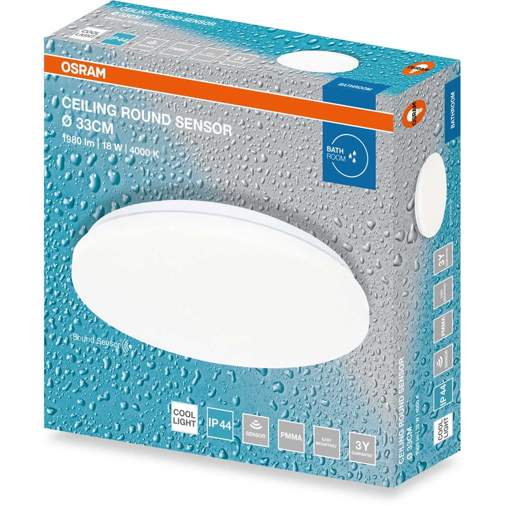 Plafoniera LED OSRAM, 18W, 1440lm, 4000K, IP44, alb