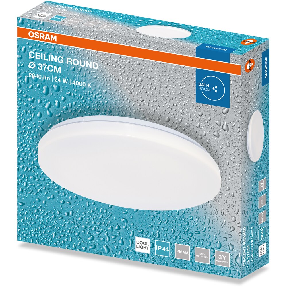 Plafoniera LED OSRAM, 24W, 1920lm, 4000K, IP44, alb