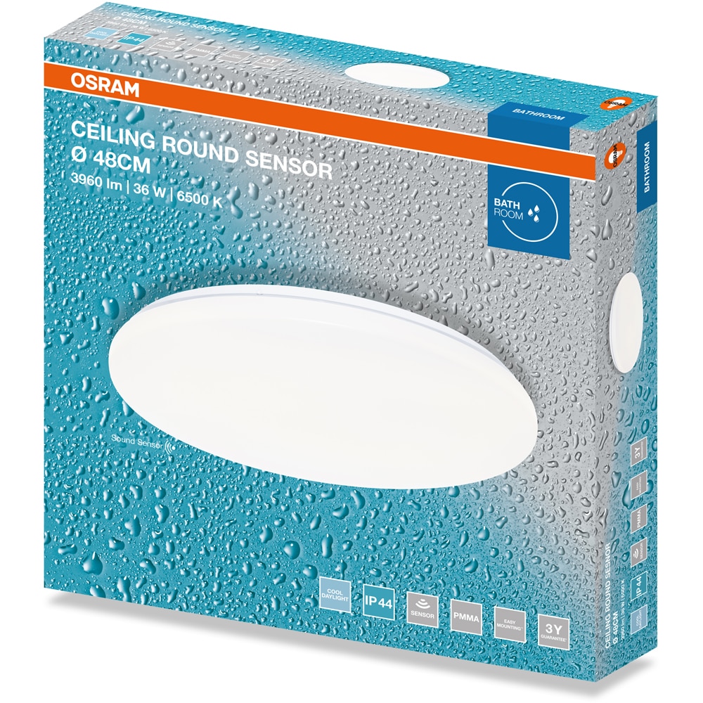 Plafoniera LED OSRAM, 36W, 2880lm, 6500K, IP44, alb