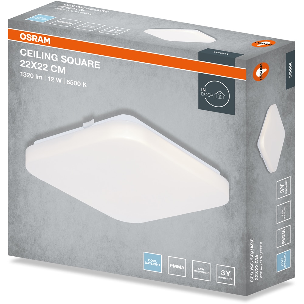 Plafoniera LED OSRAM, 12W, 960lm, 6500K, IP20, alb