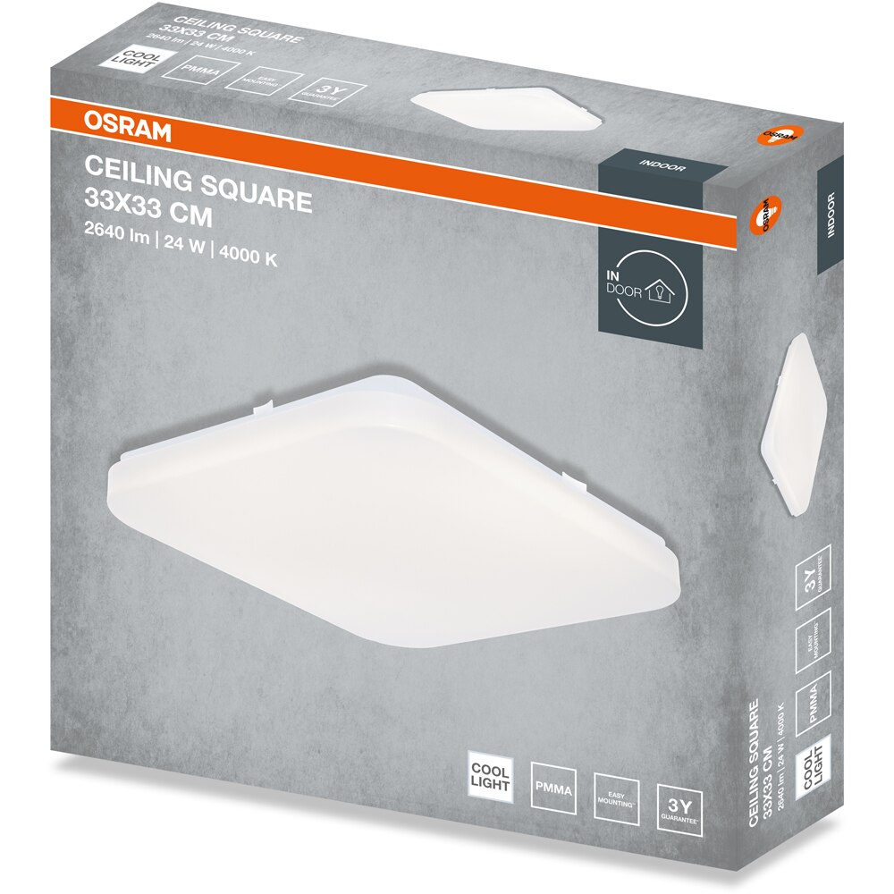 Plafoniera LED OSRAM, 24W, 1920lm, 4000K, IP20, alb