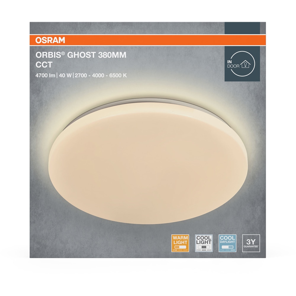 Plafoniera LED OSRAM Orbis Ghost, 40W, 4700lm, IP20, alb