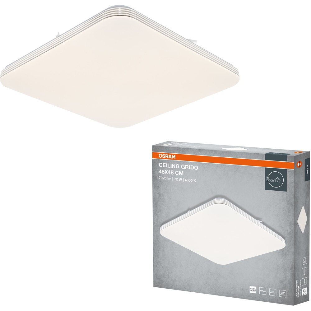 Plafoniera LED OSRAM Grido SQ, 72W, 5040lm, 4000K, IP20, alb