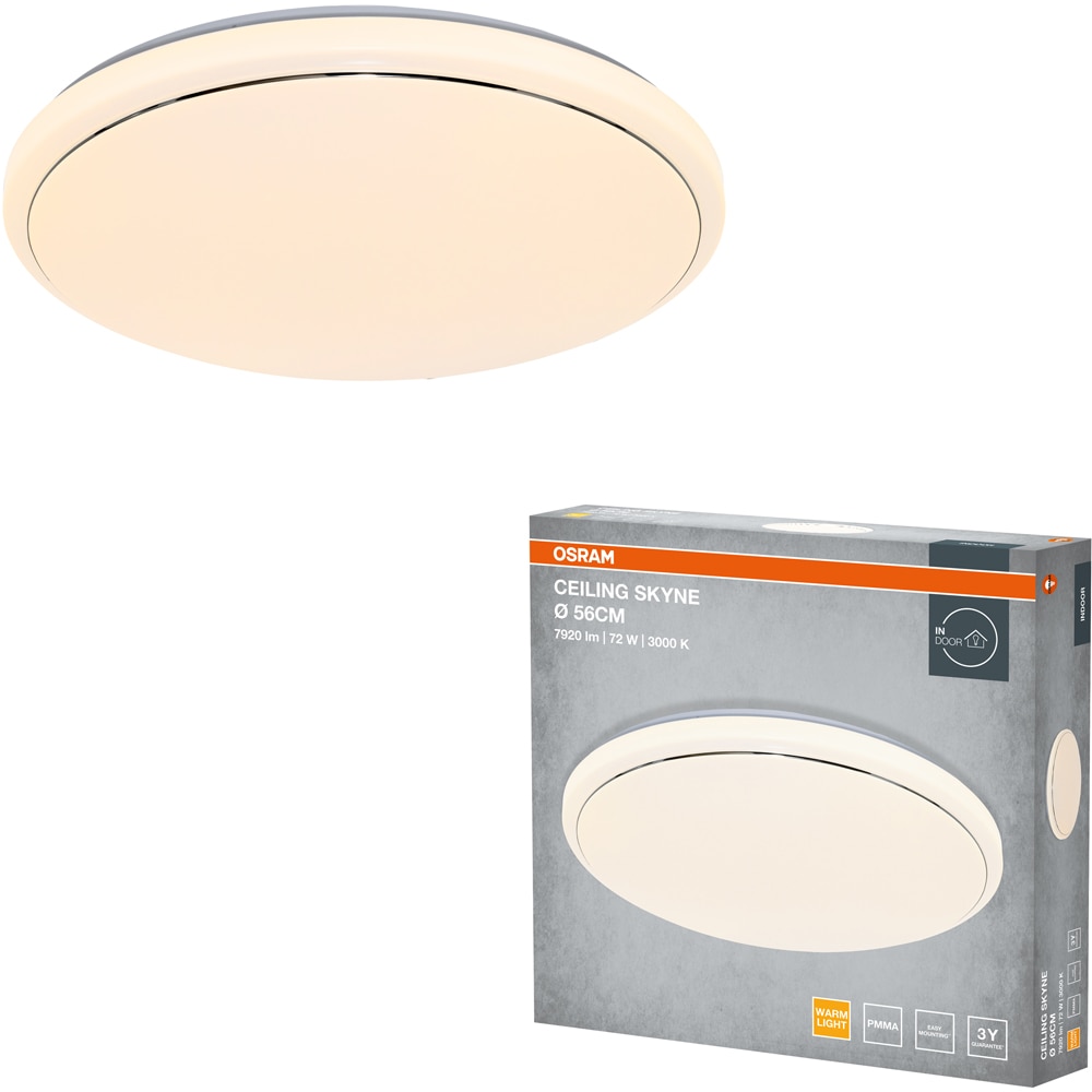 Plafoniera LED OSRAM Skyne, 72W, 5040lm, 3000K, IP20, alb