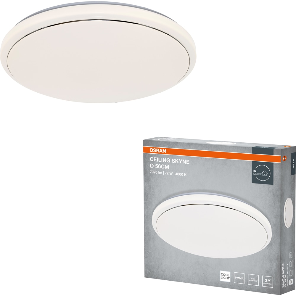 Plafoniera LED OSRAM Skyne, 72W, 5040lm, 4000K, IP20, alb