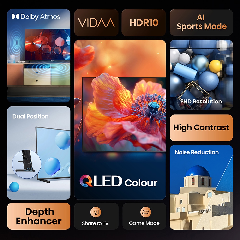 Televizor QLED Smart HISENSE 40A5Q, Full HD, 100cm