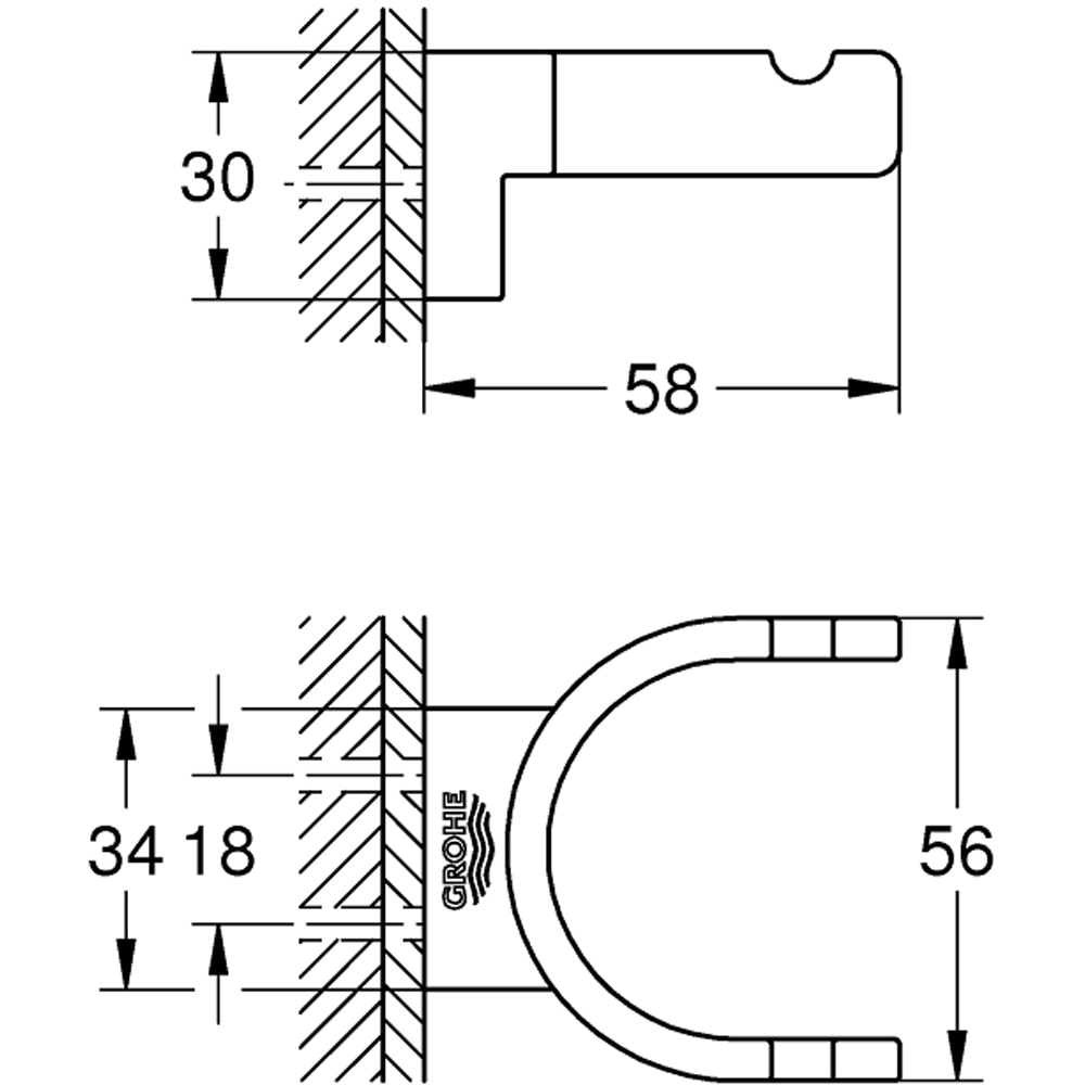 Agatatoare dubla GROHE Selection 41049A00, metal, grafit