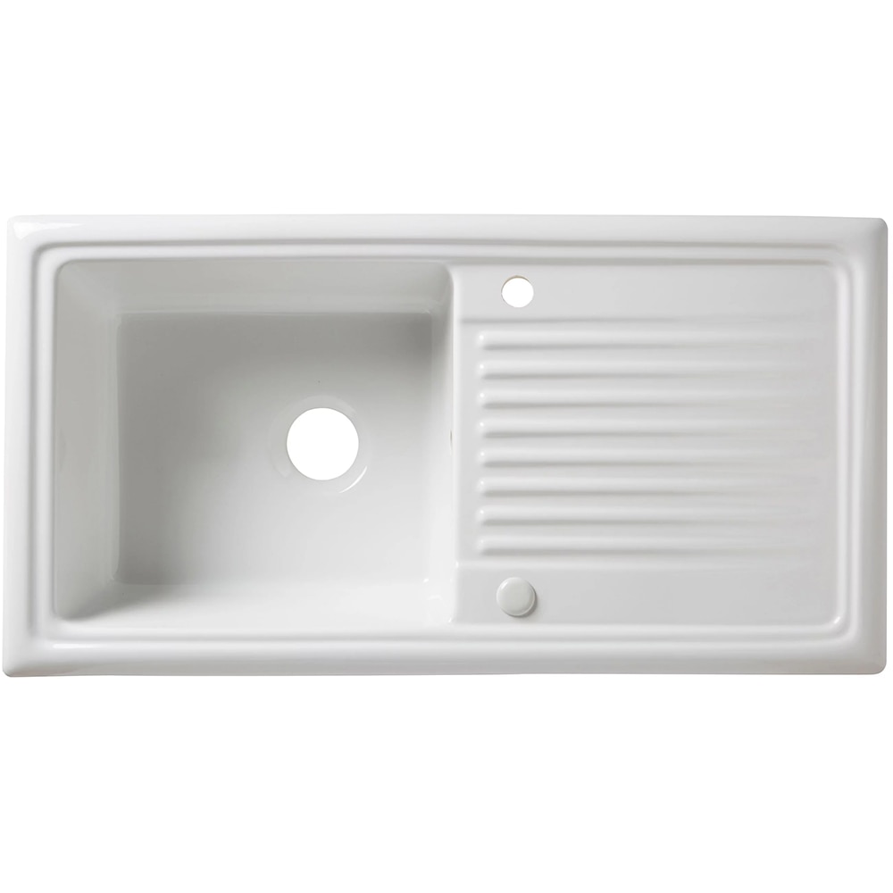 Chiuveta bucatarie Cooke & Lewis Burbank, 1 cuva, picurator reversibil, ceramica, alb