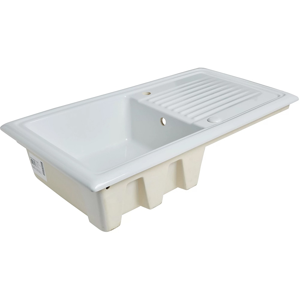 Chiuveta bucatarie Cooke & Lewis Burbank, 1 cuva, picurator reversibil, ceramica, alb