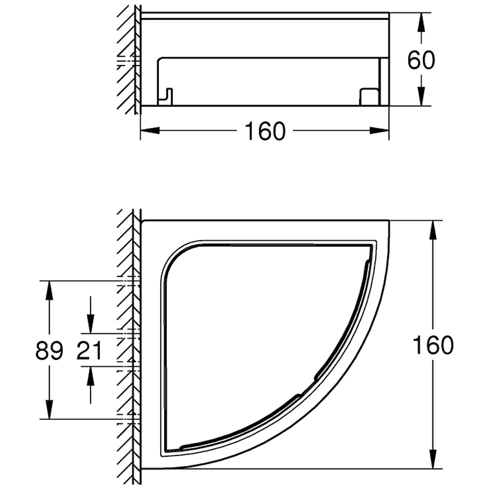 Raft colt GROHE Start Cube 411062430, 16 cm, negru
