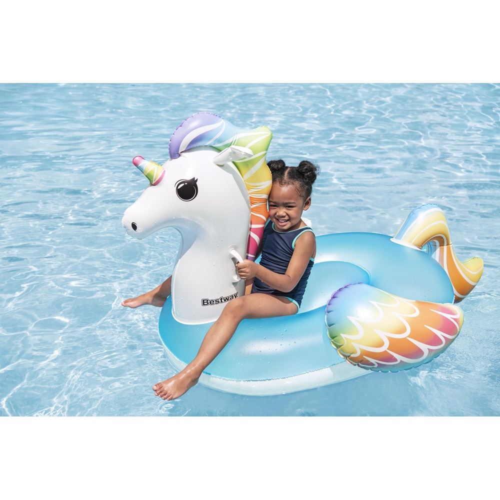 Saltea gonflabila BESTWAY, 3 ani+, 163 x 110 x 95.5 cm, capacitate maxima 45 kg, forma unicorn