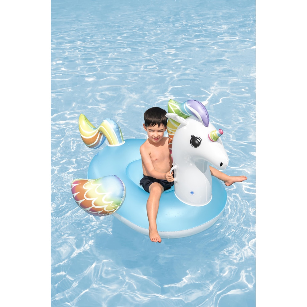 Saltea gonflabila BESTWAY, 3 ani+, 163 x 110 x 95.5 cm, capacitate maxima 45 kg, forma unicorn