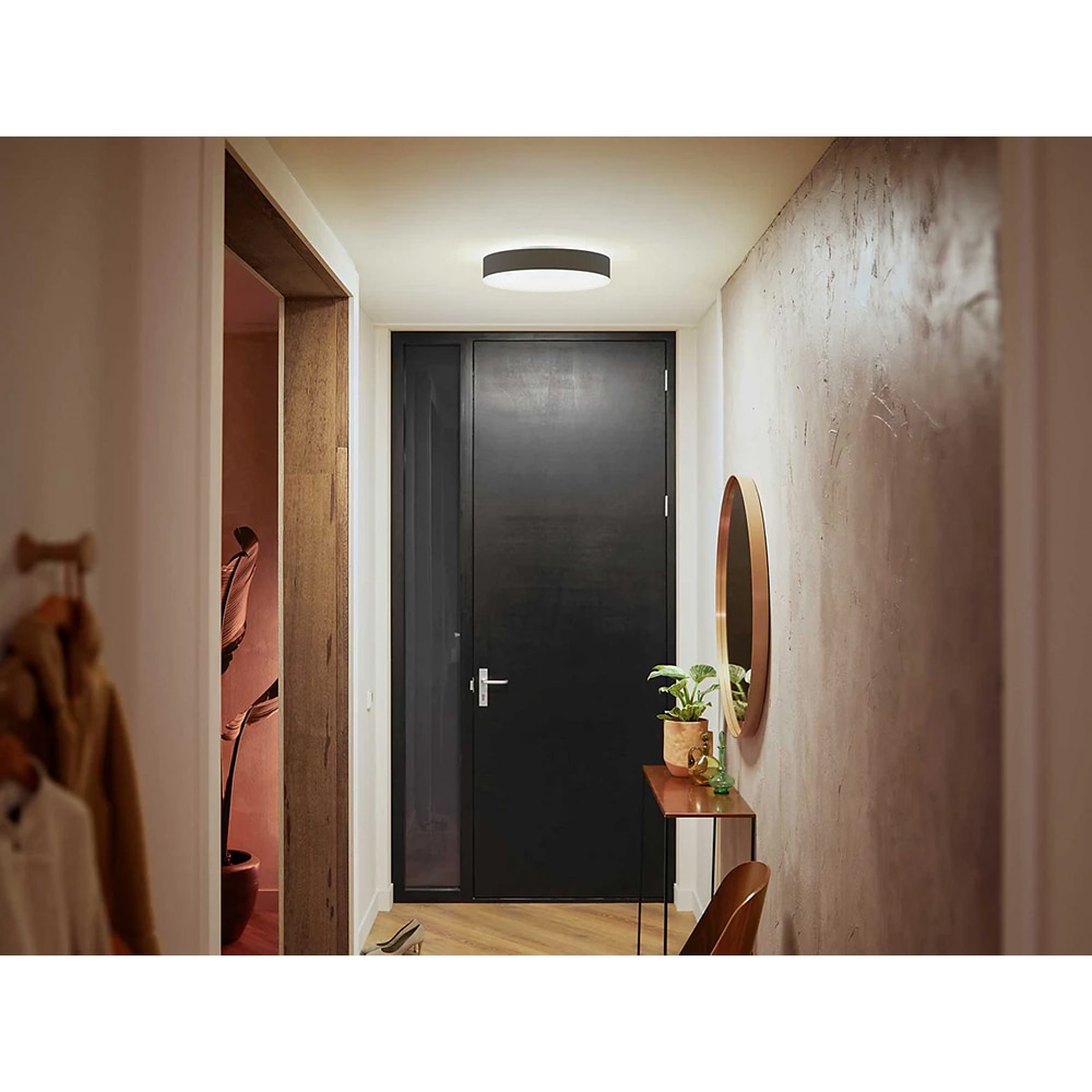 Plafoniera LED smart PHILIPS HUE Enrave, 19.2W, 2450lm, IP20, negru