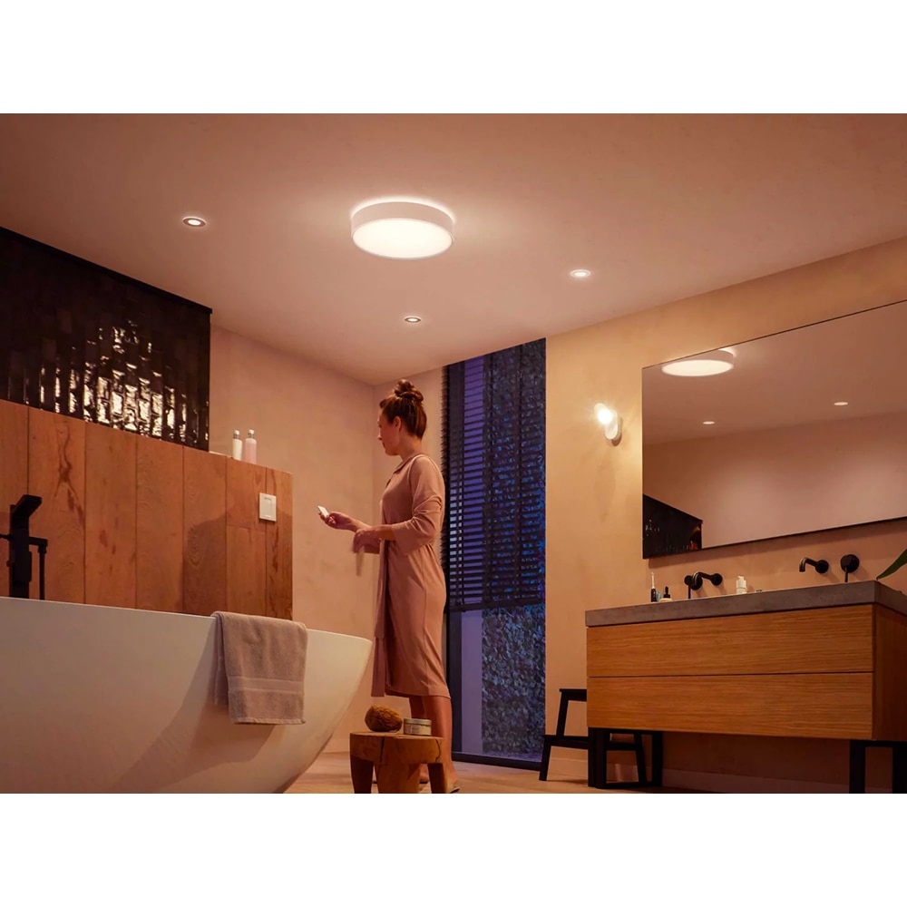 Plafoniera LED smart PHILIPS HUE Devere, 33.5W, 4300lm, IP44, alb
