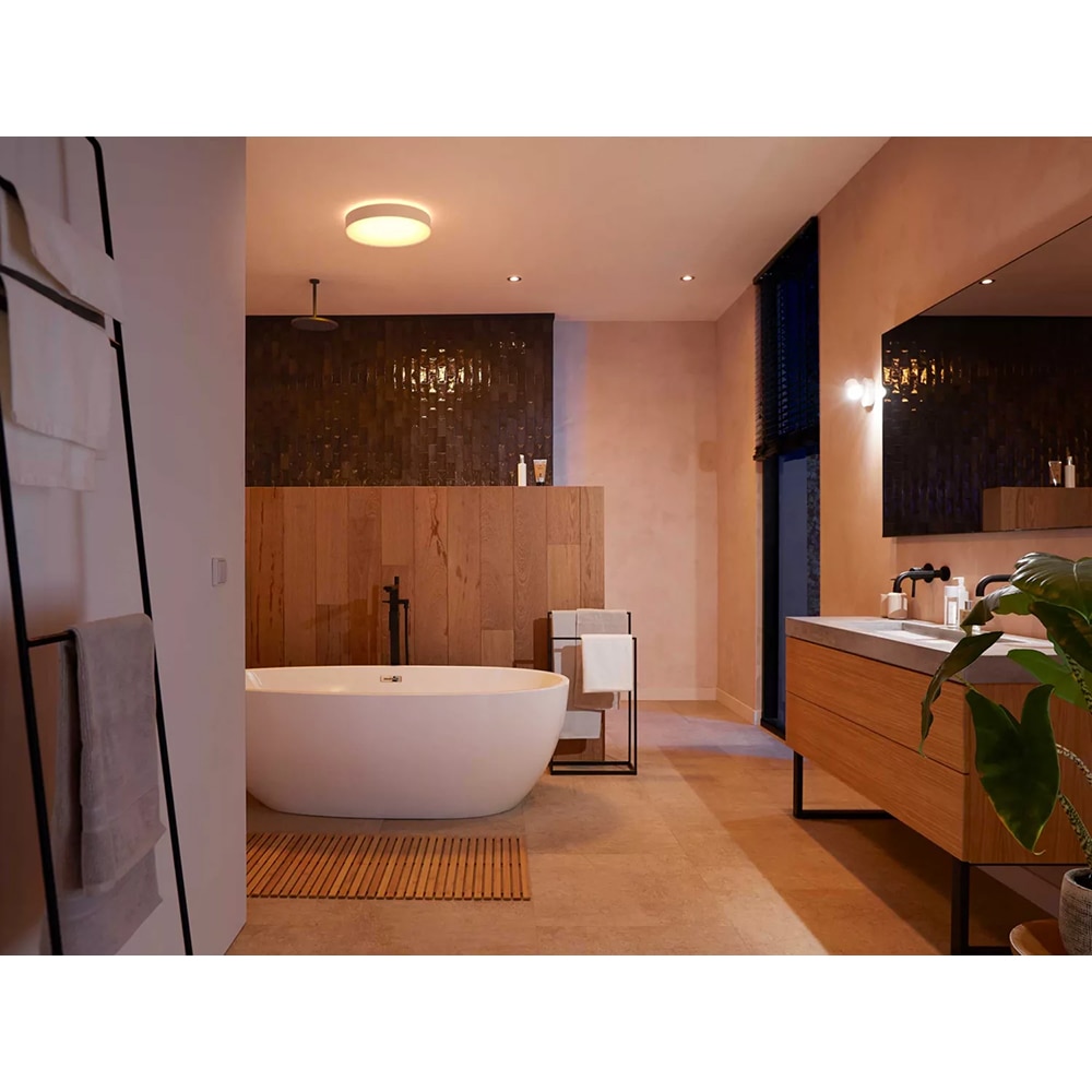 Plafoniera LED smart PHILIPS HUE Devere, 33.5W, 4300lm, IP44, alb