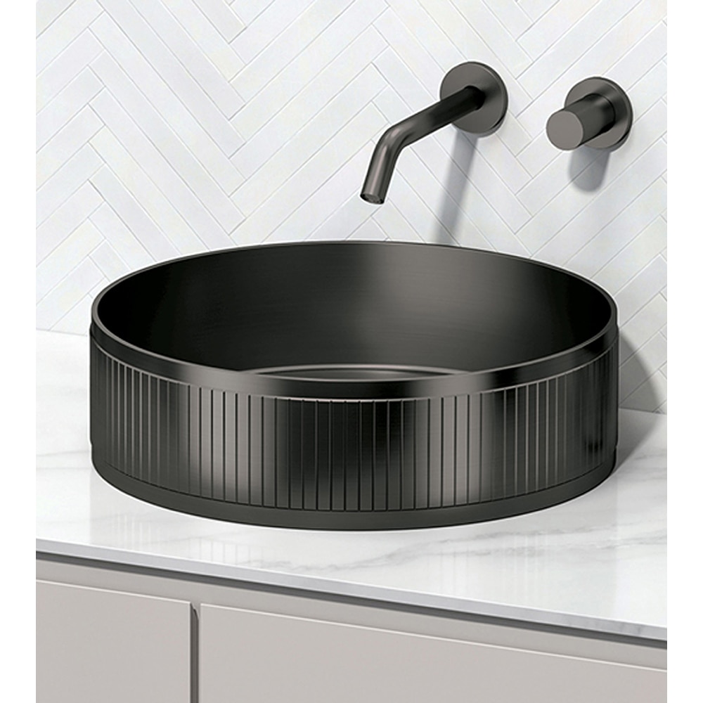 Lavoar pe blat SANDONNA HD400, inox, 40 cm, negru