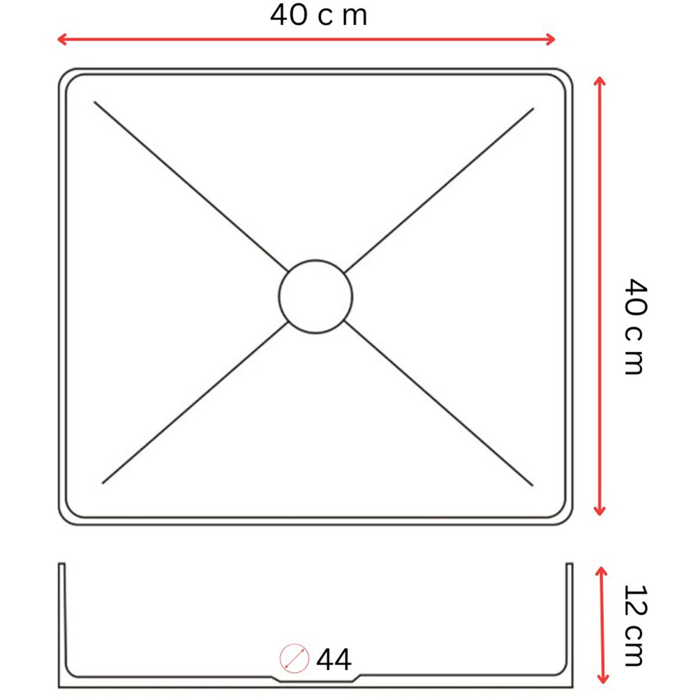 Lavoar pe blat SANDONNA HD4040, inox, 44 x 44 cm, auriu