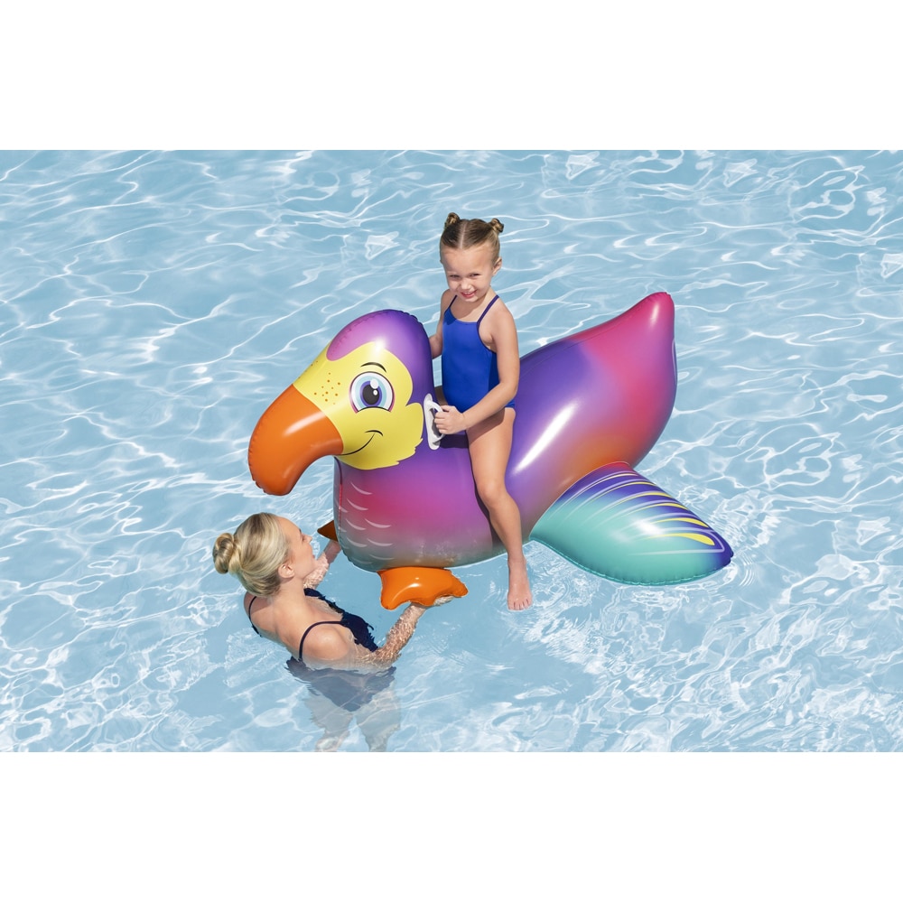 Saltea gonflabila BESTWAY, 3 ani+, 127 x 112 x 89 cm, capacitate maxima 45 kg, forma papagal