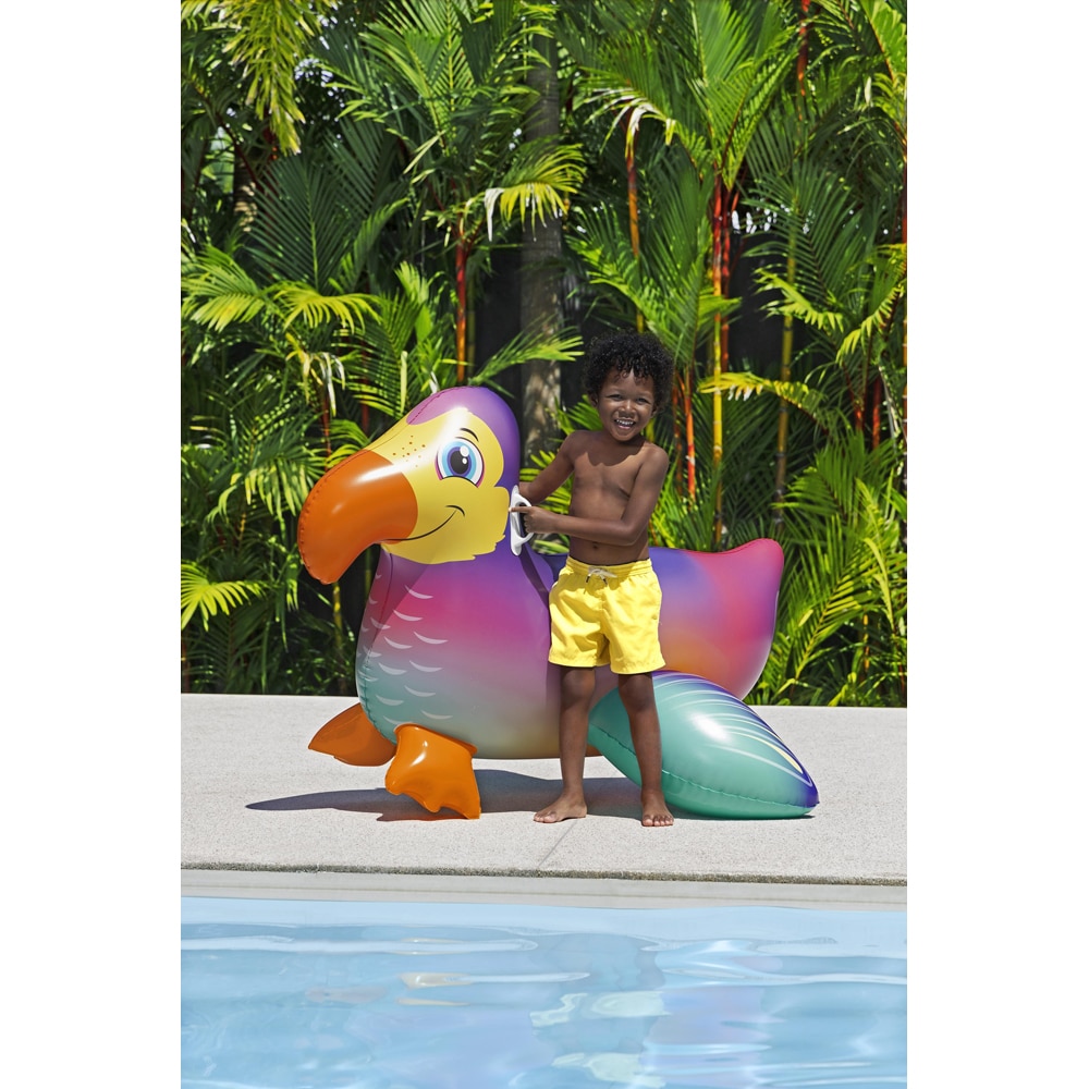 Saltea gonflabila BESTWAY, 3 ani+, 127 x 112 x 89 cm, capacitate maxima 45 kg, forma papagal