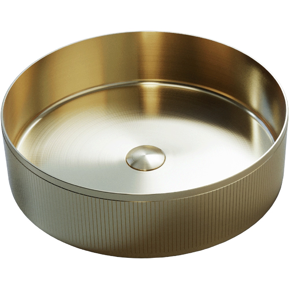 Pachet lavoar pe blat SANDONNA HD400, inox, 40 cm + baterie Dorota, auriu-negru