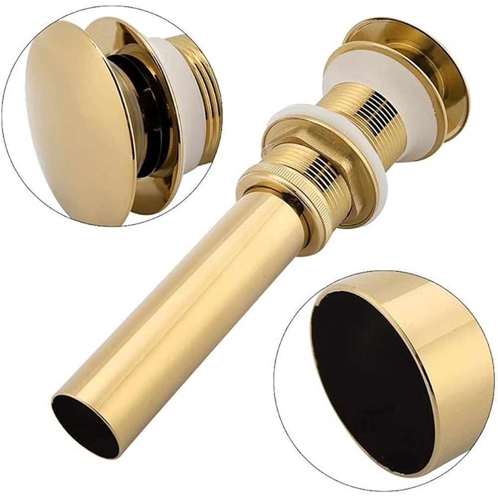 Pachet lavoar pe blat SANDONNA HD400, inox, 40 cm + baterie Dorota, auriu-negru