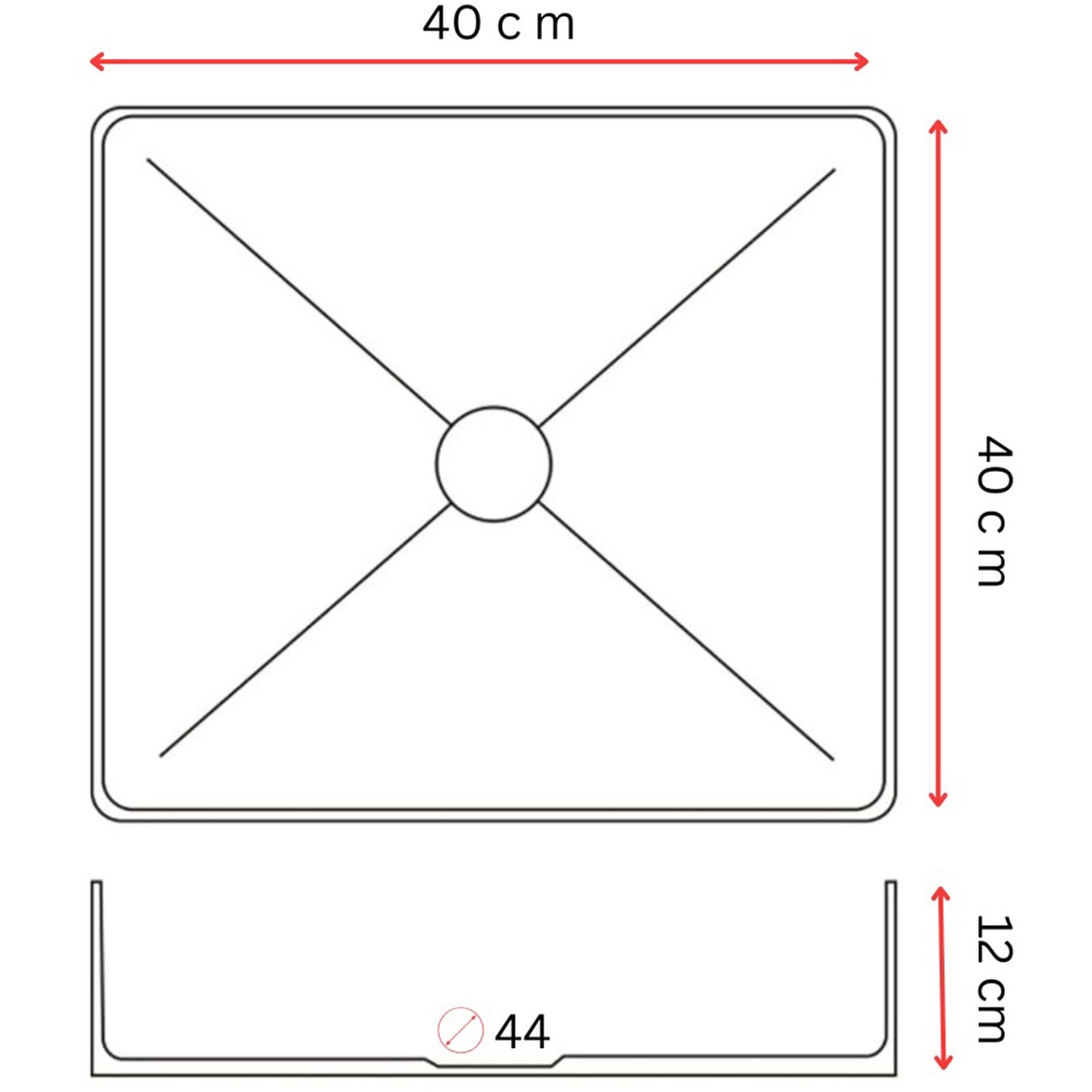 Pachet lavoar pe blat SANDONNA HD4040, inox, 44 x 44 cm + baterie Dorota, negru