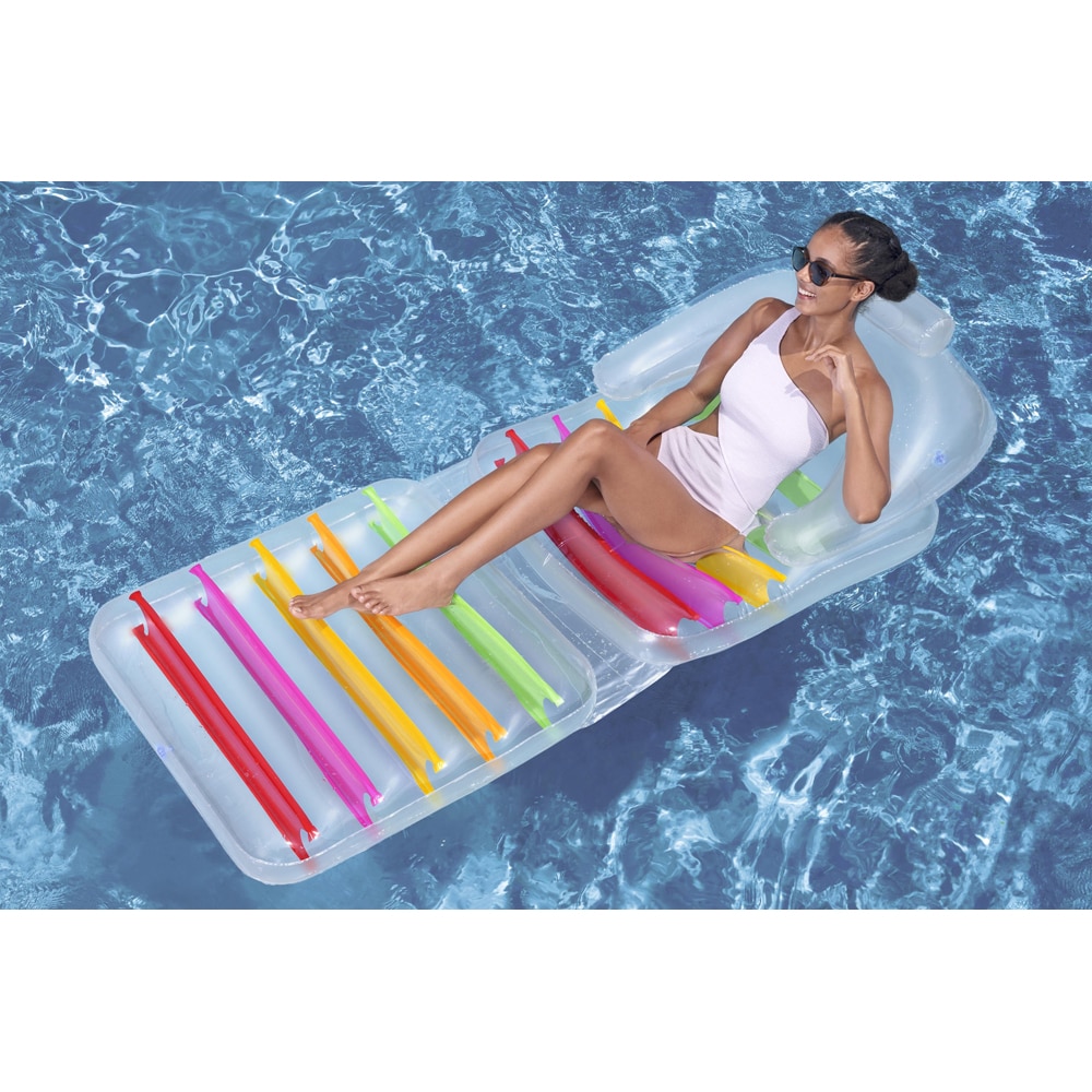 Sezlong gonflabil cu spatar pliabil BESTWAY, 178 x 80 x 49 cm, 1 persoana, capacitate maxima 100 kg, multicolor