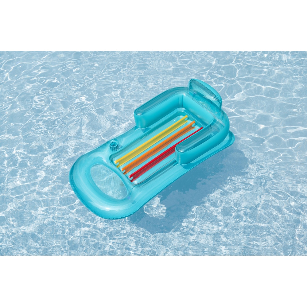 Sezlong gonflabil cu spatar BESTWAY, 150 x 77 x 50 cm, 1 persoana, capacitate maxima 100 kg, multicolor, 1 buc